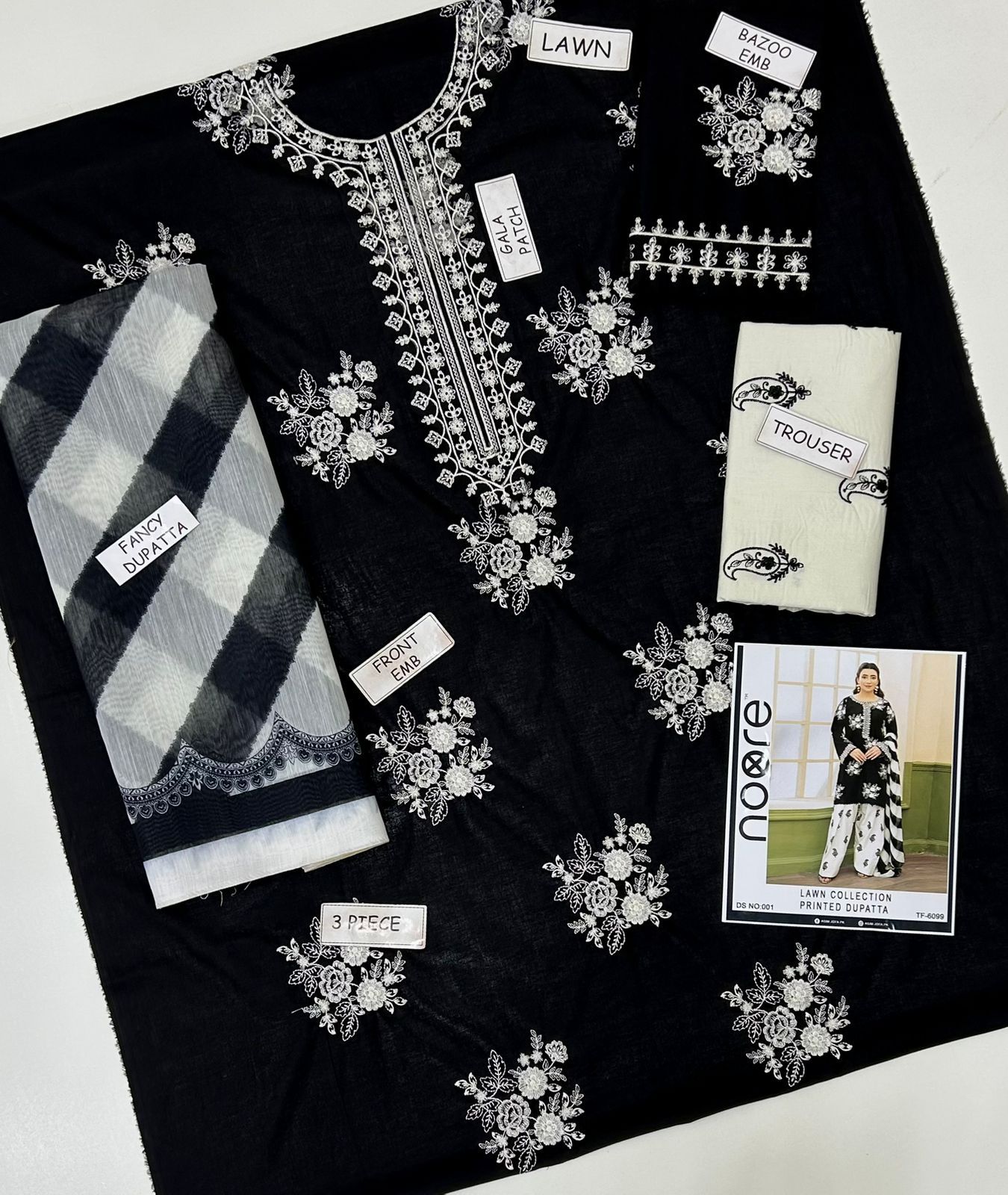 Noore Most Demanding Edition 03 PCS Unstitched Suit - Image 3