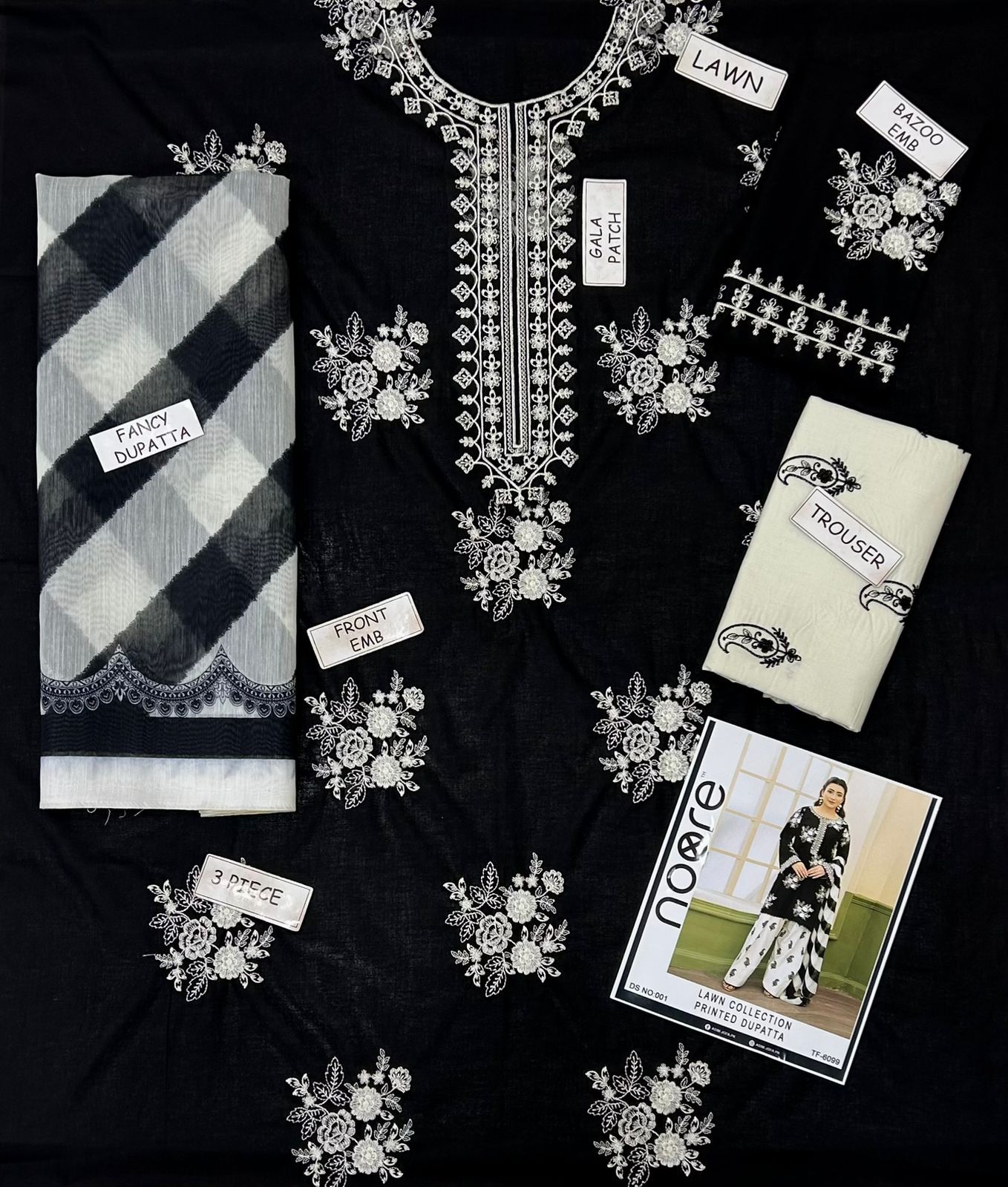 Noore Most Demanding Edition 03 PCS Unstitched Suit - Image 4