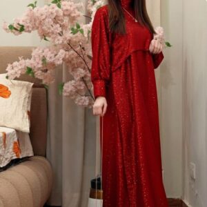 Moonlight Glitter Drop Shoulders Cap With Maxi 2Pcs Set